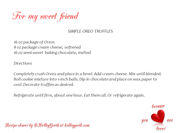 Oreo Truffle Recipe Card